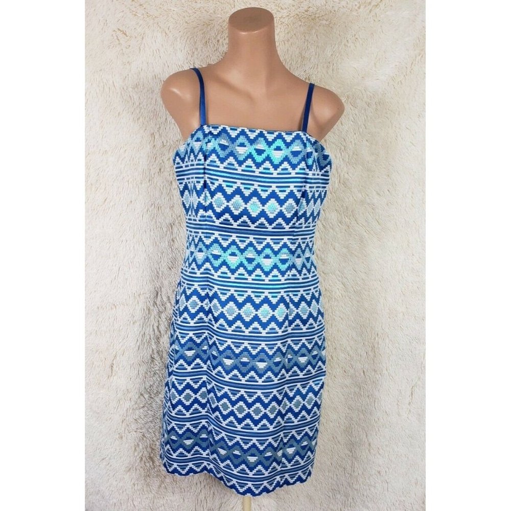 Belle Badgley Mischka Women Size 10 Cocktail Dress Removable Straps Blue Party S